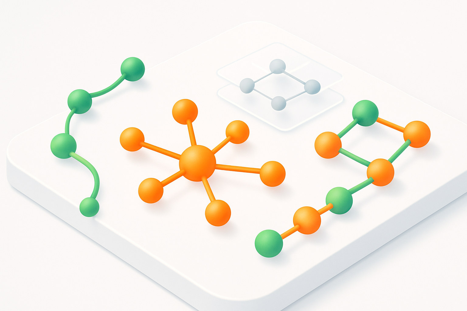 Modern isometric network illustration with colorful nodes, connections, and layered digital patterns.